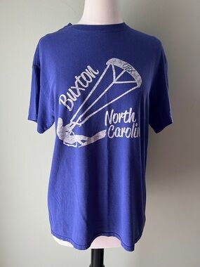 Vintage Buxton Royal Blue North Carolina Paraglider Graphic Tee - Men's